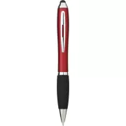 Długopis z kolorowym stylusem i czarnym uchwytem Nash, czerwony, czarny