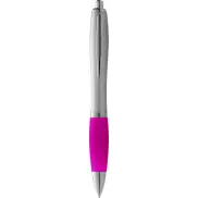 Długopis ze srebrnym korpusem i kolorowym uchwytem Nash, szary, różowy