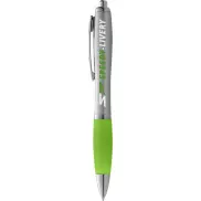 Długopis ze srebrnym korpusem i kolorowym uchwytem Nash, szary, zielony