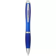 Długopis z kolorowym korpusem i uchwytem Nash, niebieski