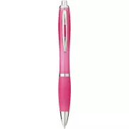 Długopis z kolorowym korpusem i uchwytem Nash, różowy