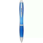 Długopis z kolorowym korpusem i uchwytem Nash, niebieski