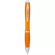 Długopis z kolorowym korpusem i uchwytem Nash, pomarańczowy