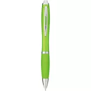 Długopis z kolorowym korpusem i uchwytem Nash, zielony