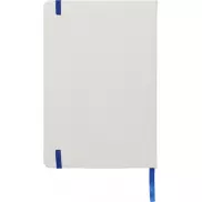 Biały notes A5 Spectrum z kolorowym paskiem, biały, niebieski