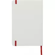 Biały notes A5 Spectrum z kolorowym paskiem, biały, czerwony