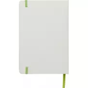 Biały notes A5 Spectrum z kolorowym paskiem, biały, zielony