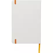 Biały notes A5 Spectrum z kolorowym paskiem, biały, pomarańczowy