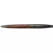 Długopis Loure z drewnianym korpusem, czarny, brazowy
