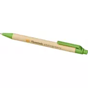 Długopis Berk z kartonu z recyklingu i plastiku kukurydzianego, zielony