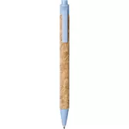 Długopis Midar z korka i słomy pszennej, piasek pustyni, niebieski