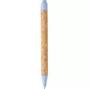 Długopis Midar z korka i słomy pszennej, piasek pustyni, niebieski