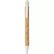 Długopis Midar z korka i słomy pszennej, piasek pustyni, żółty