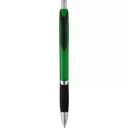 Solidny, kolorowy długopis Turbo z gumowym uchwytem, zielony, czarny