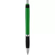 Solidny, kolorowy długopis Turbo z gumowym uchwytem, zielony, czarny