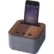 Materiałowo-drewniany głośnik Bluetooth® Shae, brazowy