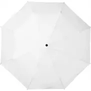 Składany, automatycznie otwierany/zamykany parasol Bo 21” wykonany z plastiku PET z recyklingu, biały