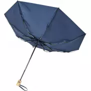 Składany, automatycznie otwierany/zamykany parasol Bo 21” wykonany z plastiku PET z recyklingu, niebieski