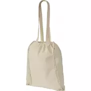 Plecak Eliza wykonany z bawełny o gramaturze 240 g/m² ze sznurkiem ściągającym, piasek pustyni