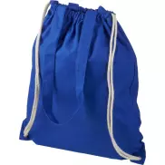 Plecak Eliza wykonany z bawełny o gramaturze 240 g/m² ze sznurkiem ściągającym, niebieski