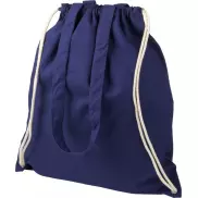 Plecak Eliza wykonany z bawełny o gramaturze 240 g/m² ze sznurkiem ściągającym, niebieski