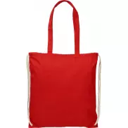 Plecak Eliza wykonany z bawełny o gramaturze 240 g/m² ze sznurkiem ściągającym, czerwony