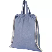 Plecak Pheebs z bawełnianym sznurkiem ściągającym z recyklingu o gramaturze 150 g/m², niebieski