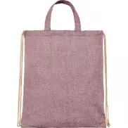 Plecak Pheebs z bawełnianym sznurkiem ściągającym z recyklingu o gramaturze 210 g/m², czerwony