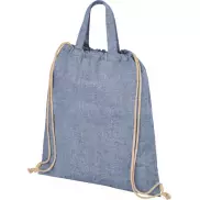 Plecak Pheebs z bawełnianym sznurkiem ściągającym z recyklingu o gramaturze 210 g/m², niebieski
