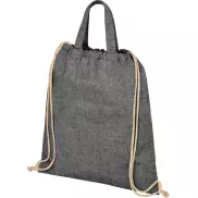Plecak Pheebs z bawełnianym sznurkiem ściągającym z recyklingu o gramaturze 210 g/m², czarny