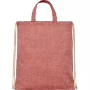 Plecak Pheebs z bawełnianym sznurkiem ściągającym z recyklingu o gramaturze 210 g/m², czerwony
