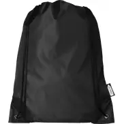 Plecak Oriole ze sznurkiem ściągającym z recyklowanego plastiku PET, czarny