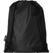 Plecak Oriole ze sznurkiem ściągającym z recyklowanego plastiku PET, czarny