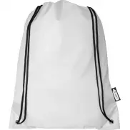 Plecak Oriole ze sznurkiem ściągającym z recyklowanego plastiku PET, biały