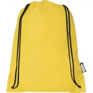 Plecak Oriole ze sznurkiem ściągającym z recyklowanego plastiku PET, żółty