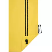 Plecak Oriole ze sznurkiem ściągającym z recyklowanego plastiku PET, żółty