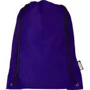 Plecak Oriole ze sznurkiem ściągającym z recyklowanego plastiku PET, fioletowy