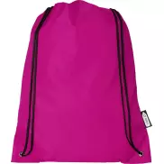 Plecak Oriole ze sznurkiem ściągającym z recyklowanego plastiku PET, różowy