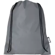 Plecak Oriole ze sznurkiem ściągającym z recyklowanego plastiku PET, szary