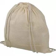 Plecak Maine z siatki bawełnianej ze sznurkiem ściągającym, piasek pustyni