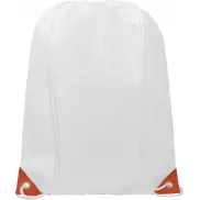 Plecak Oriole ściągany sznurkiem z kolorowymi rogami, biały, pomarańczowy