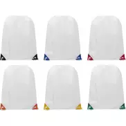 Plecak Oriole ściągany sznurkiem z kolorowymi rogami, biały, żółty