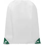 Plecak Oriole ściągany sznurkiem z kolorowymi rogami, biały, zielony