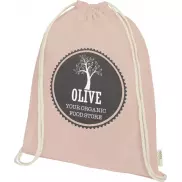 Orissa  plecak ściągany sznurkiem z bawełny organicznej z certyfikatem GOTS o gramaturze 100 g/m², różowy