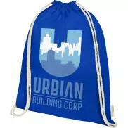 Orissa  plecak ściągany sznurkiem z bawełny organicznej z certyfikatem GOTS o gramaturze 100 g/m², niebieski