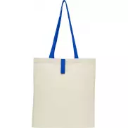 Składana torba na zakupy Nevada wykonana z bawełny o gramaturze 100 g/m², piasek pustyni, niebieski