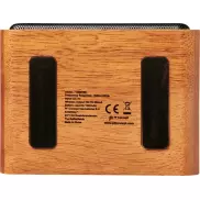 Głośnik Wooden z bezprzewodową ładowarką indukcyjną 3 W, brazowy