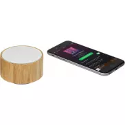 Bambusowy głośnik Cosmos z funkcją Bluetooth®, piasek pustyni, biały