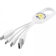 Kabel do ładowania z końcówką USB typu C 4w1 Troup, biały