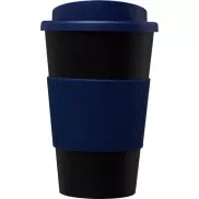 Kubek termiczny z serii Americano® o pojemności 350 ml z uchwytem, czarny, niebieski